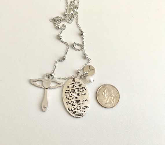 Gifts Necklace Name for Wife to My Traci Always Remember That Mommy Love You You are Braver Than You Believe for Mom Daughter Jewelry 18K Gold Plated