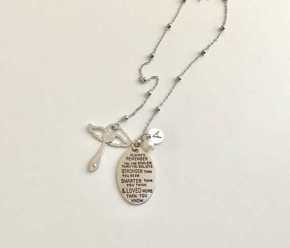 Gifts Necklace Name for Wife to My Traci Always Remember That Mommy Love You You are Braver Than You Believe for Mom Daughter Jewelry 18K Gold Plated
