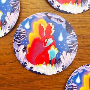 Will-o’-the-wisp fox fable story vinyl sticker
