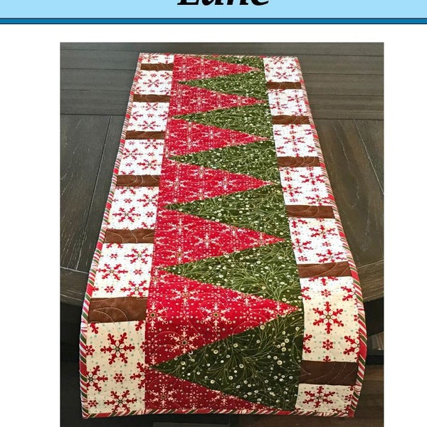 Christmas Tree Lane Table Runner Pattern Printed Version - Cuddle Cat Quiltworks CCQ064, Modern Christmas Tree Table Runner Pattern