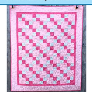 Stacking Blocks Quilt Pattern in Four Sizes Printed Version, Cuddle Cat Quiltworks CCQ055, Double Four Patch Quilt Pattern