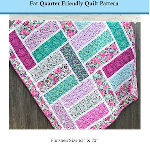 The Big Easy Quilt Pattern Printed Version - Cuddle Cat Quiltworks CCQ058, Fat Quarter Friendly Big Block Quilt Pattern for Large Prints