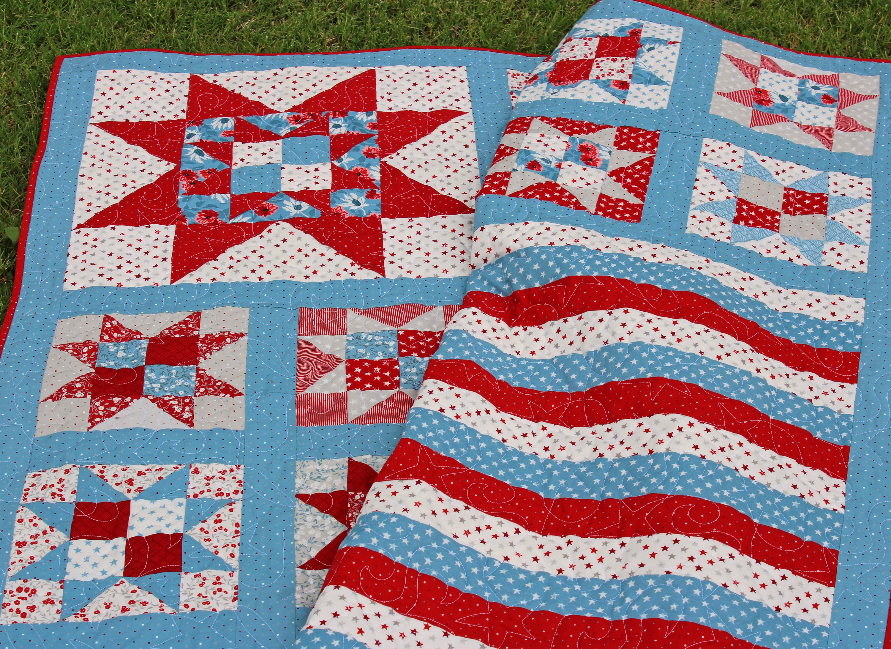 One Nation Patriotic Quilt Pattern PDF Version - Cuddle Cat Quiltworks ...