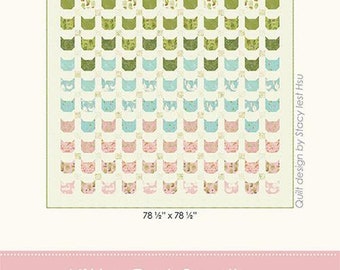 Kitty Cat Scallop Quilt Pattern - Stacy Iest Hsu SIH084, Cat Quilt Pattern - Cat Lover Quilt Pattern, Cat Themed Throw Quilt Pattern