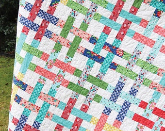 Basket Case Quilt Pattern - Cluck Cluck Sew 116, Jelly Roll Friendly Quilt Pattern - Strip Quilt Pattern - Five Sizes Included