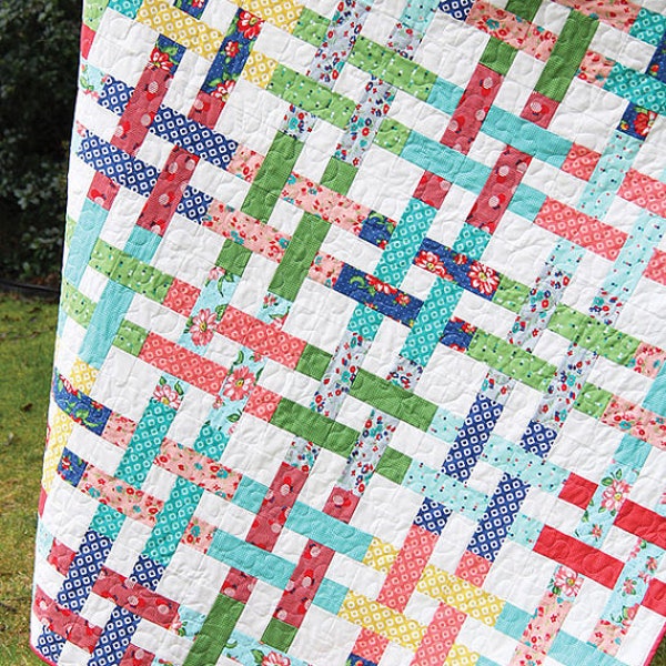 Basket Case Quilt Pattern - Cluck Cluck Sew 116, Jelly Roll Friendly Quilt Pattern - Strip Quilt Pattern - Five Sizes Included