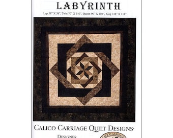 Labyrinth Quilt Pattern by Debbie Maddy from Calico Carriage Designs CCQD 141, Multi Size Quilt Pattern, Beginner Quilt Pattern