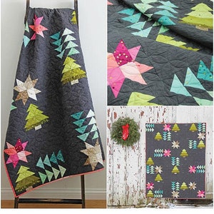 Home for the Holidays Quilt Pattern - V and Co VC1253, - Modern Christmas Tree Quilt Pattern - Christmas Quilt Pattern