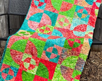 Wzór na kołdrę „Taniec w kręgu” w wersji PDF, Cuddle Cat Quiltworks CCQ090, Wzór na kołdrę „Ścieżka pijaka” w ćwiartkach tłuszczu