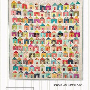 Village Quilt Pattern - Jumble Miss Rosie's Quilt Co RQC701, Charm Pack Quilt Pattern - House Quilt Pattern