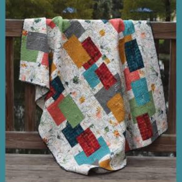 Suburban Skies Quilt Pattern - Abbey Lane Quilts ALQ226, Easy Quilt Pattern, Lap Quilt Pattern, Fat Quarter Friendly, Scrappy Quilt