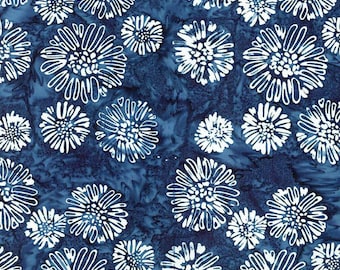 Let Freedom Reign Moody Blues Fireworks Batik Fabric - Riley Blake Designs BT23194-309, Blue and White Fireworks Batik Fabric By the Yard