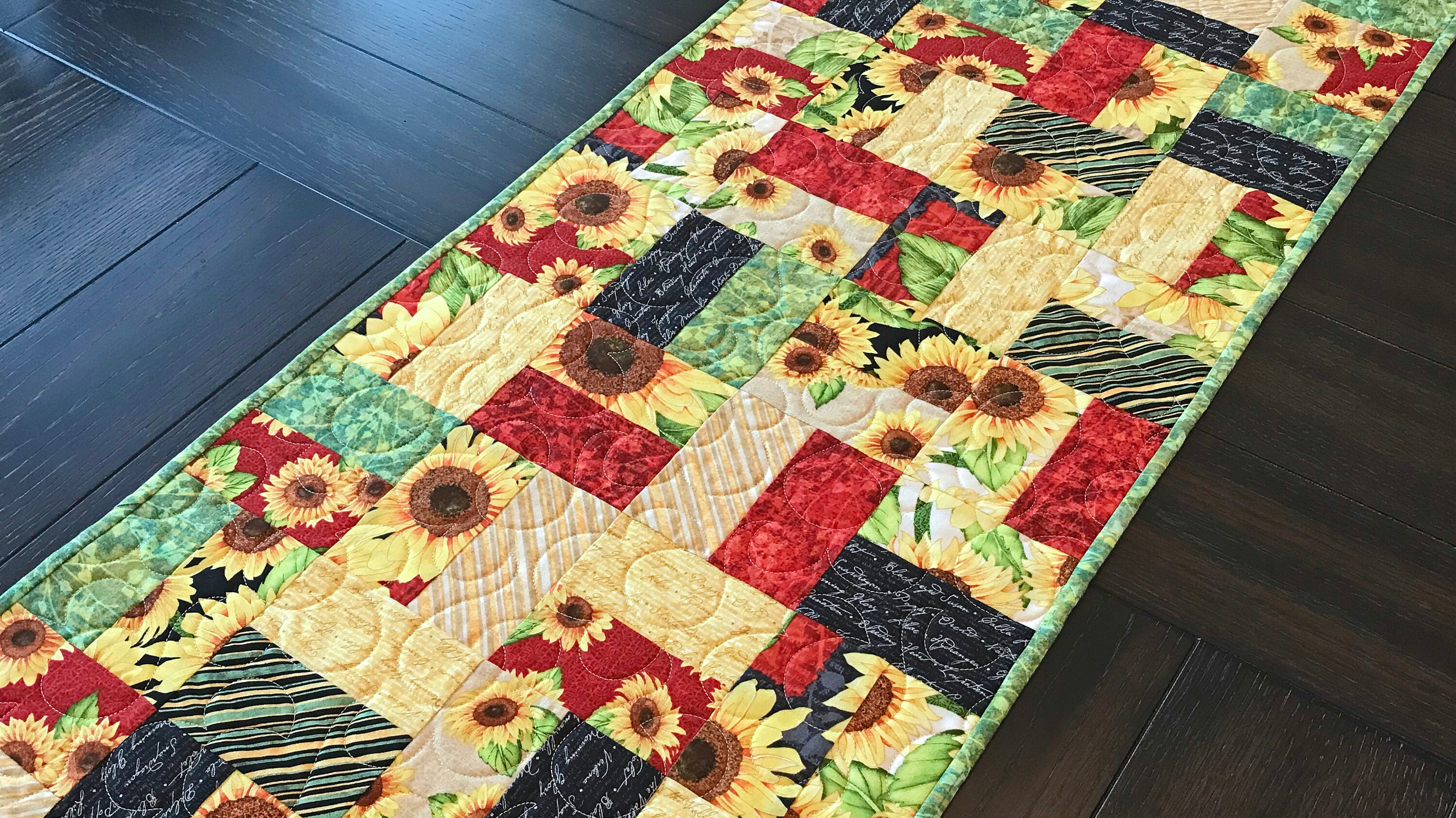 Sunflower Patchwork Table Runner Floral Patchwork Table - Etsy