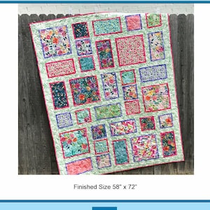Fancy Frames Quilt Pattern PDF Version, Cuddle Cat Quiltworks CCQ074, Fat Quarter Friendly Big Block Quilt Pattern for Large Prints image 8