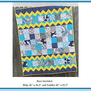 Baby Blocks Charm Square Baby Quilt Pattern in Two Size Options Printed Version - Cuddle Cat Quiltworks CCQ075, Baby Quilt Charm Pattern