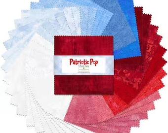 Patriotic Pop Charm Pack - Wilmington Gems Q507-174-507, Patriotic Charm Pack - Red White Blue Charm Pack
