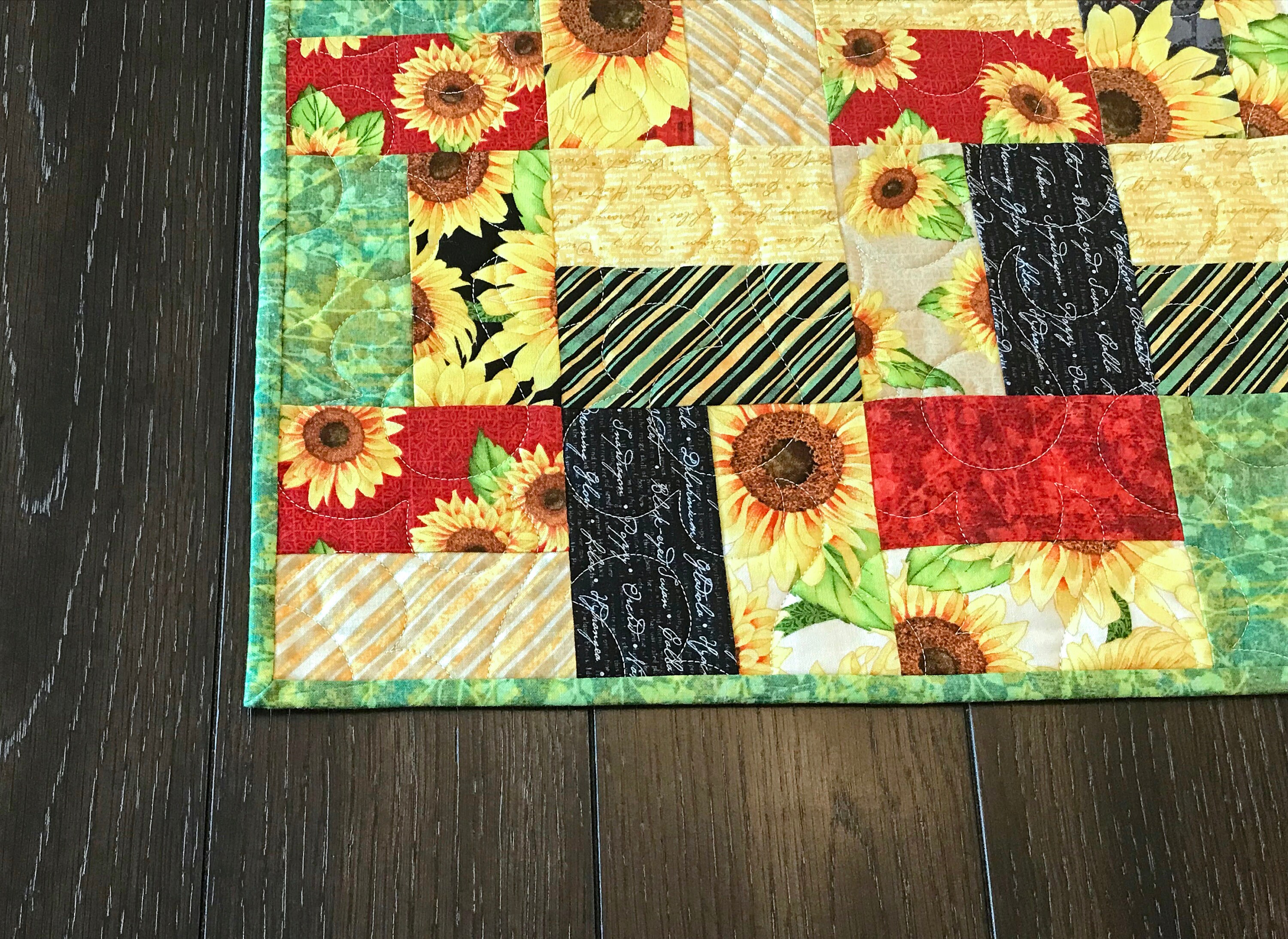 Sunflower Patchwork Table Runner Floral Patchwork Table - Etsy