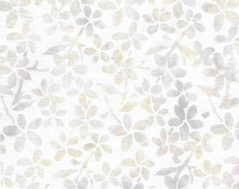 Island Batik Neutrals Frosting Batik Fabric, Island Batik Frosting, Neutral Floral Batik Fabric, Off White Batik Blender Fabric By the Yard