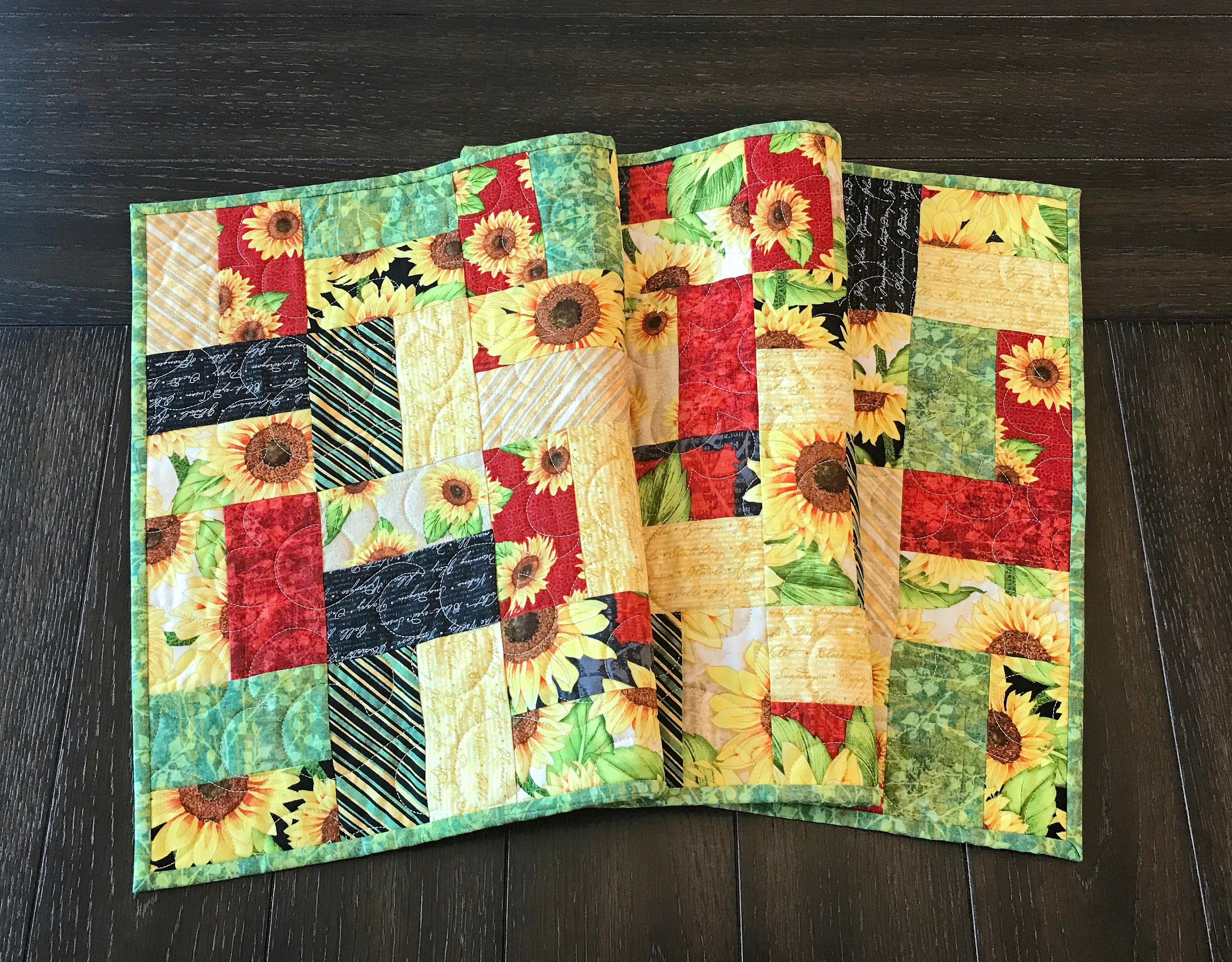 Sunflower Patchwork Table Runner Floral Patchwork Table - Etsy