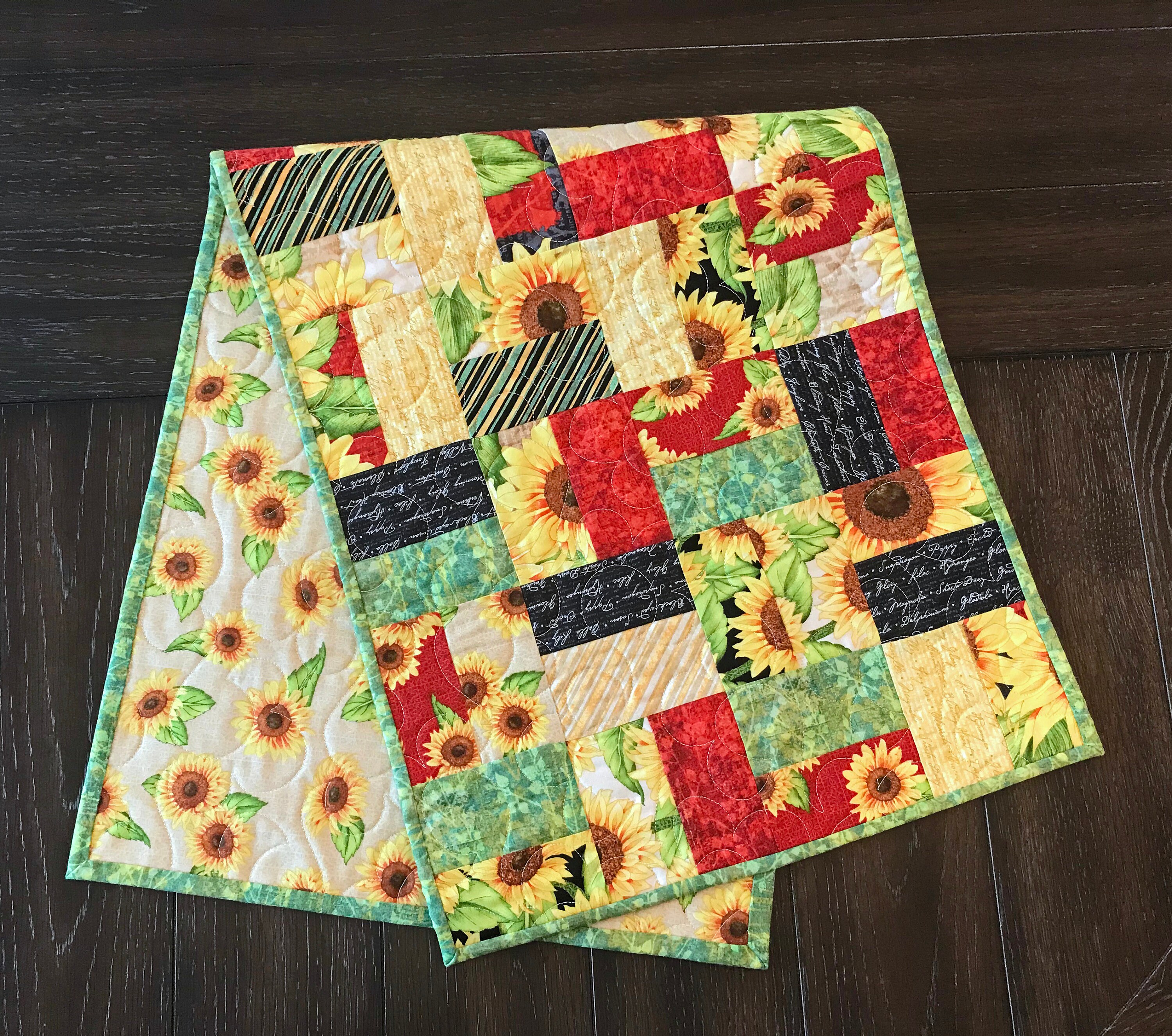 Sunflower Patchwork Table Runner Floral Patchwork Table - Etsy