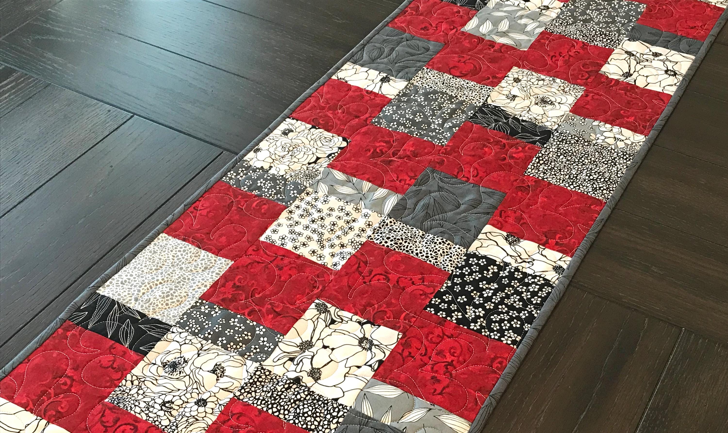 Dancing Squares Table Runner Pattern Printed Version CCQ067, Easy Charm ...