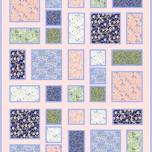 Fancy Frames Quilt Pattern PDF Version, Cuddle Cat Quiltworks CCQ074, Fat Quarter Friendly Big Block Quilt Pattern for Large Prints image 7