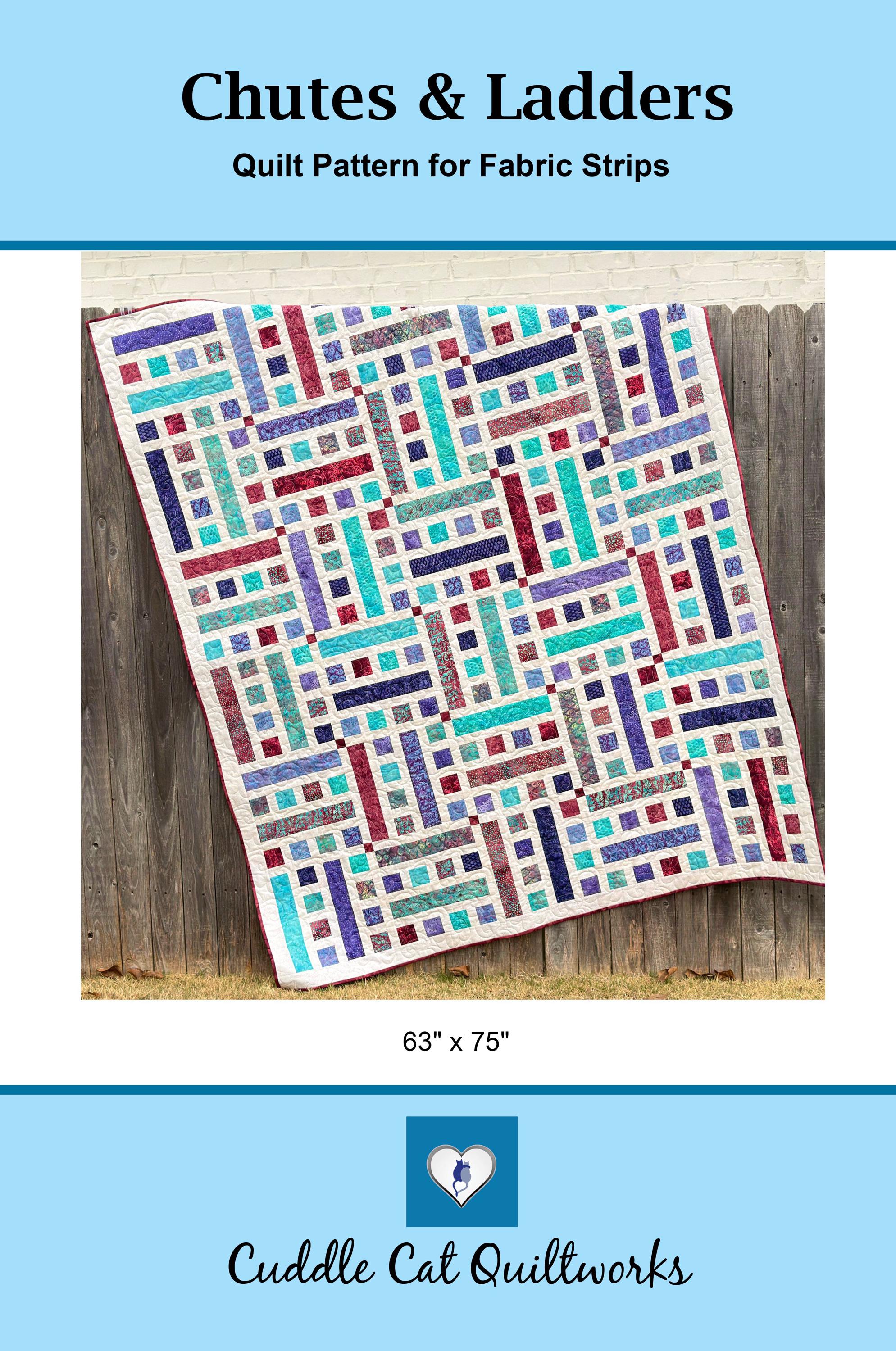 Chutes & Ladders Strip Quilt Pattern PDF Version, Cuddle Cat Quiltworks ...