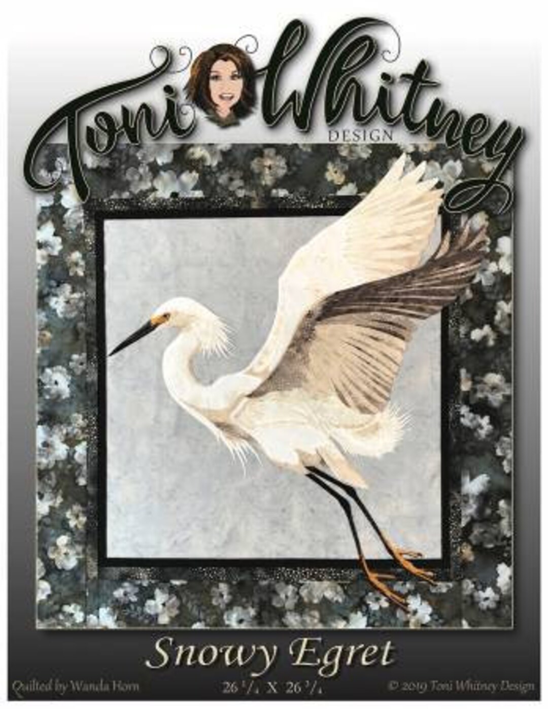 Snowy Egret Art Quilt Pattern by Toni Whitney Design SE033, Raw Edge