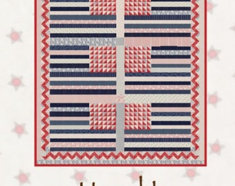 Hurrah! Quilt Pattern - Minick & Simpson MS1304, Patriotic Quilt Pattern - American Flag Quilt Pattern - Americana Quilt Pattern