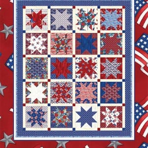 Star Spangled Quilt Pattern - Couch House Designs CHD-2013, Stars Quilt Pattern - Layer Cake Friendly Quilt Pattern