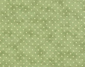 Moda Essential Dots Sage Fabric 8654-15, Sage Green Cotton Quilting Fabric, Green Blender Fabric, Green Polka Dot Fabric, By the Yard