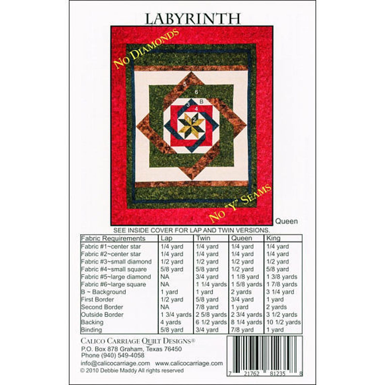 Labyrinth Quilt Pattern by Debbie Maddy From Calico Carriage Etsy