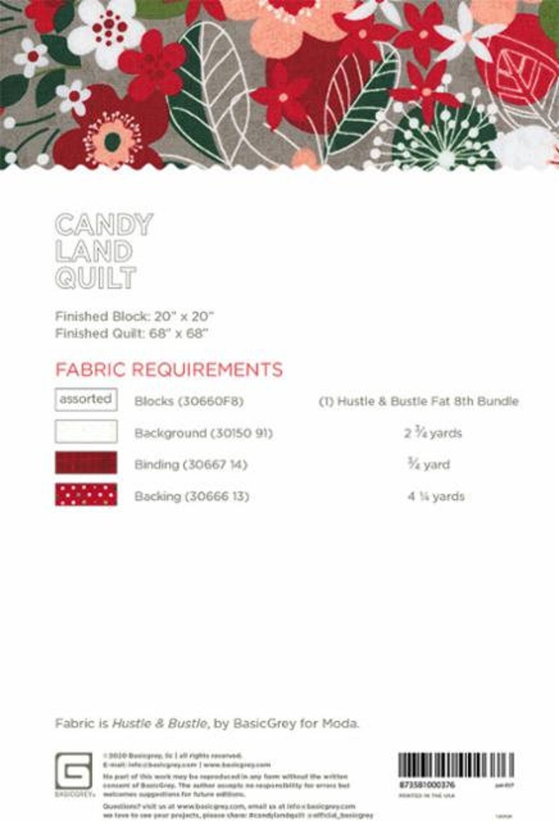 Candy Land Quilt Pattern by Basicgrey PAT037 Christmas Candy Etsy