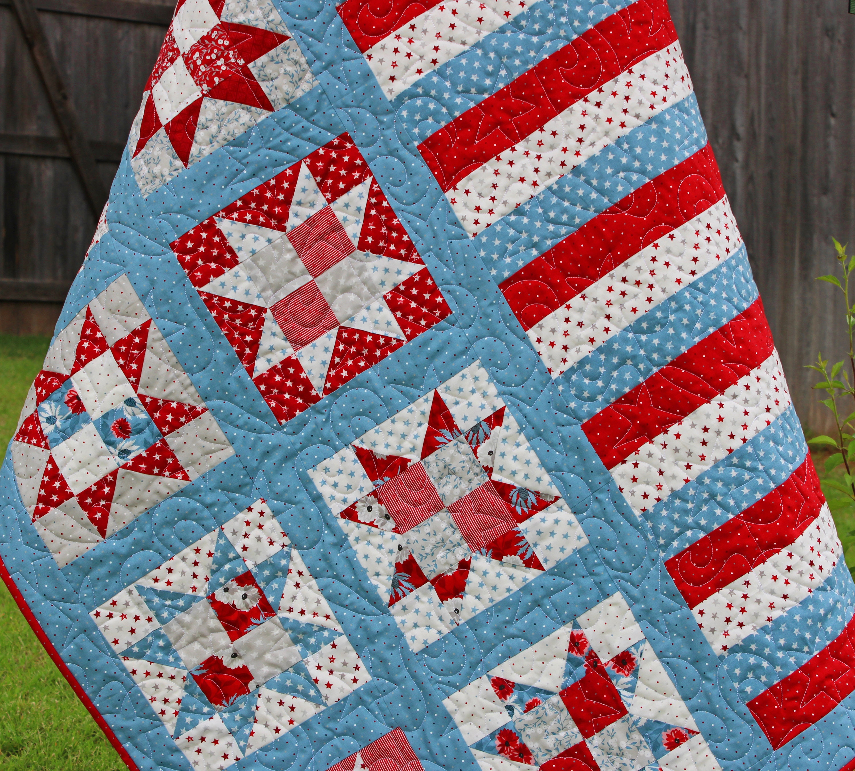 One Nation Patriotic Quilt Pattern PDF Version - Cuddle Cat Quiltworks ...