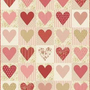 Sweetheart Quilt Pattern - Edyta Sitar Laundry Basket Quilts LBQ-0446-P, Heart Applique Quilt Pattern - Valentine Quilt Pattern