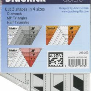 Sidekick Ruler from Jaybird Quilts JBQ-202 - Half Triangle Ruler - 60 Degree Ruler - Diamonds Ruler - Acrylic Ruler for Quilting