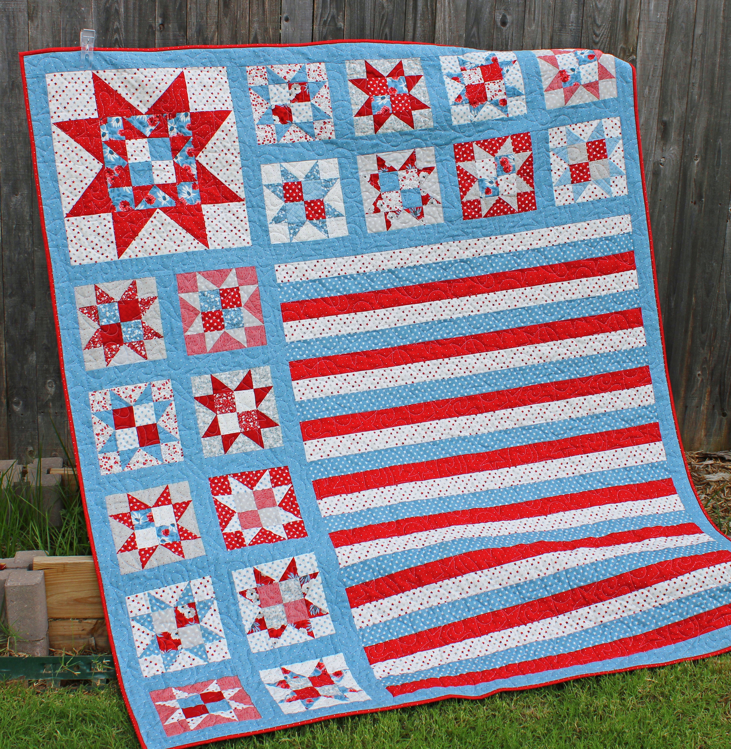 One Nation Patriotic Quilt Pattern PDF Version - Cuddle Cat Quiltworks ...