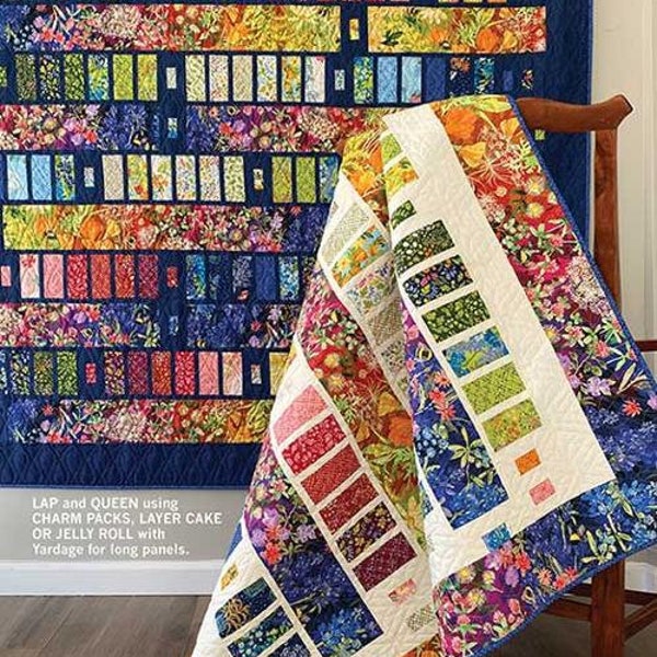 Bar Hop Quilt Pattern - Robin Pickens RPQPBH145, Charm Pack Layer Cake or Jelly Roll Friendly Quilt Pattern, Lap & Queen Size Quilt Pattern