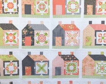 Friendly Neighbor Quilt Pattern - Coriander Quilts 168, Houses Quilt Pattern, Fat Quarterly Friendly House Quilt Pattern