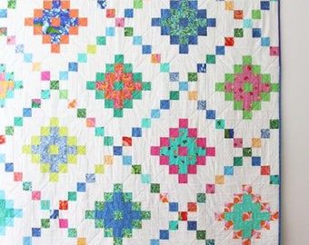 Pixel Chain Quilt Pattern - Cluck Cluck Sew 182, Modern Chain Quilt Pattern, Jelly Roll Quilt Pattern in Three Sizes