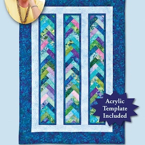 Braid in a Day Quilt Pattern - Eleanor Burns, Quilt in a Day, Acrylic Template Included, Jelly Roll Quilt Pattern, Multi Size Quilt Pattern