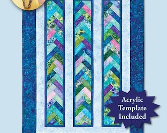 Braid in a Day Quilt Pattern - Eleanor Burns, Quilt in a Day, Acrylic Template Included, Jelly Roll Quilt Pattern, Multi Size Quilt Pattern