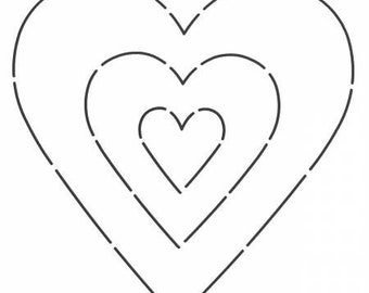 Sweetheart Stencil from Edyta Sitar - Laundry Basket Quilts LBQ-0447-T, Heart Stencil - Heart Shaped Template with 3 Sizes