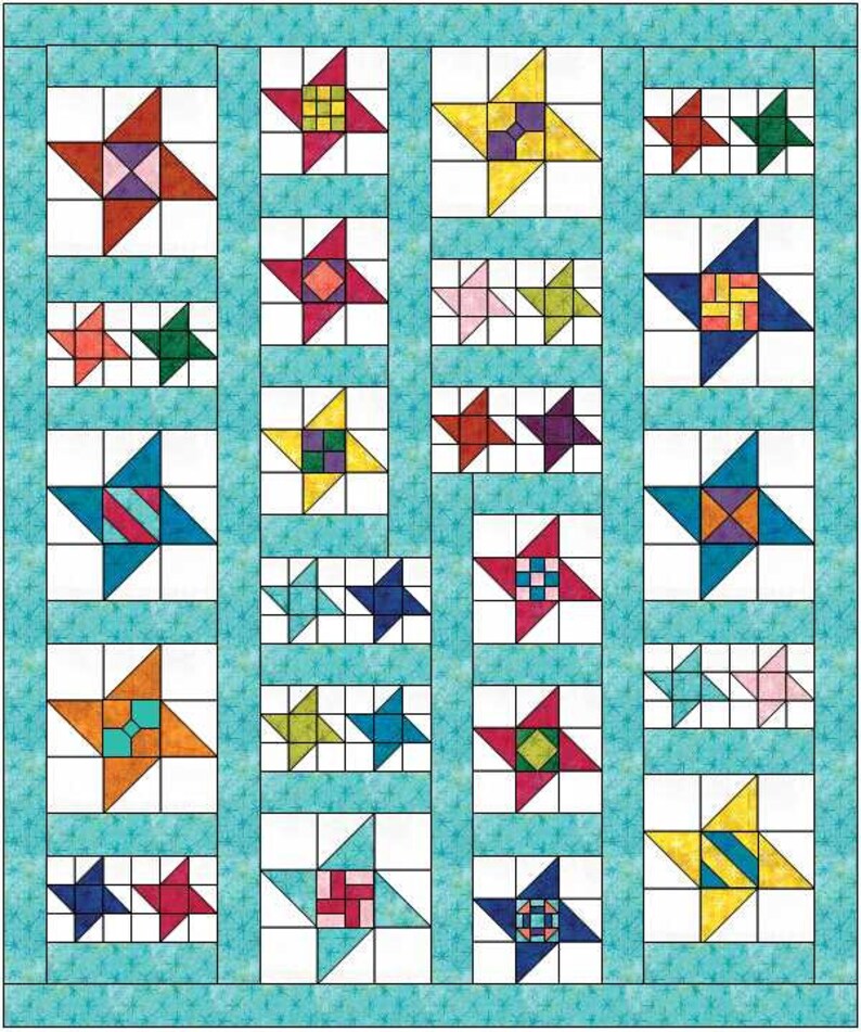 Star Gazing Quilt Pattern PDF Version CCQ082, Fat Quarter Friendly ...