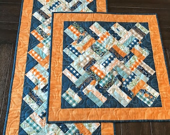Braided Squares Table Runner & Topper Pattern PDF Version - Cuddle Cat Quiltworks CCQ081, Charm Square Table Runner or Topper Pattern