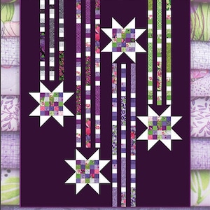Showering Stars Quilt Pattern - Robin Pickens RPQP-SS117, Star Quilt Pattern - Jelly Roll Friendly Pattern