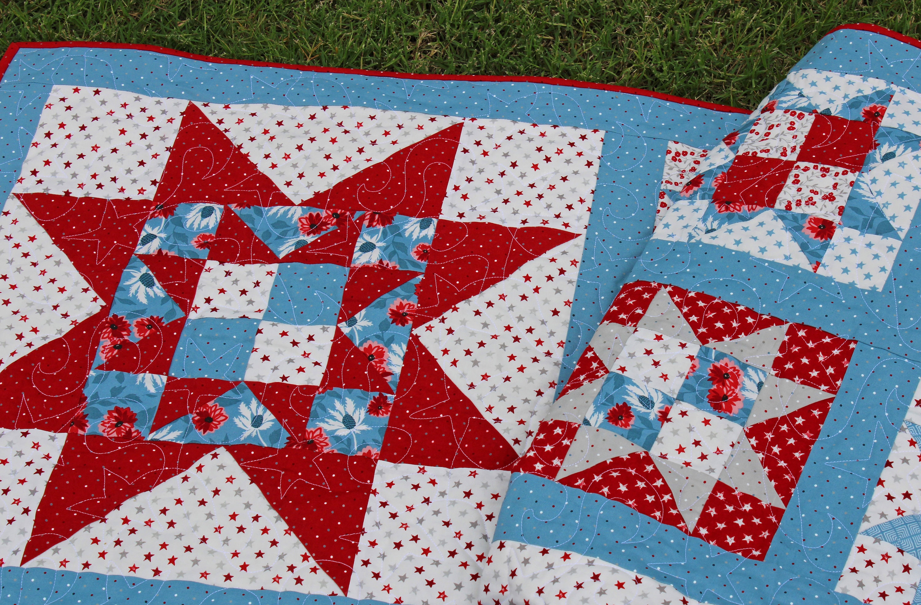 One Nation Patriotic Quilt Pattern PDF Version - Cuddle Cat Quiltworks ...
