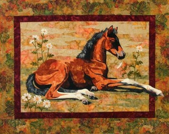 Lazy Days Horse Pattern by Toni Whitney LD009TW, Applique Quilt Pattern, Baby Horse Art Quilt Pattern, Raw Edge Applique Quilt Horse Pattern