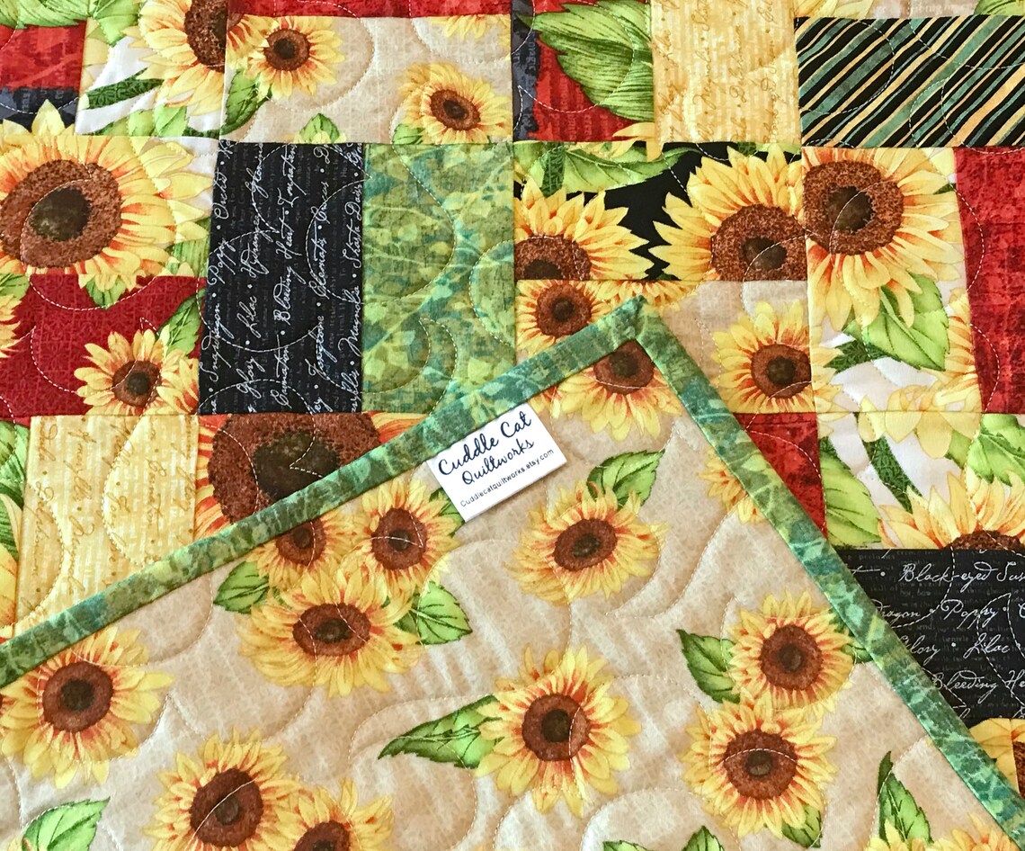 Sunflower Patchwork Table Runner Floral Patchwork Table - Etsy