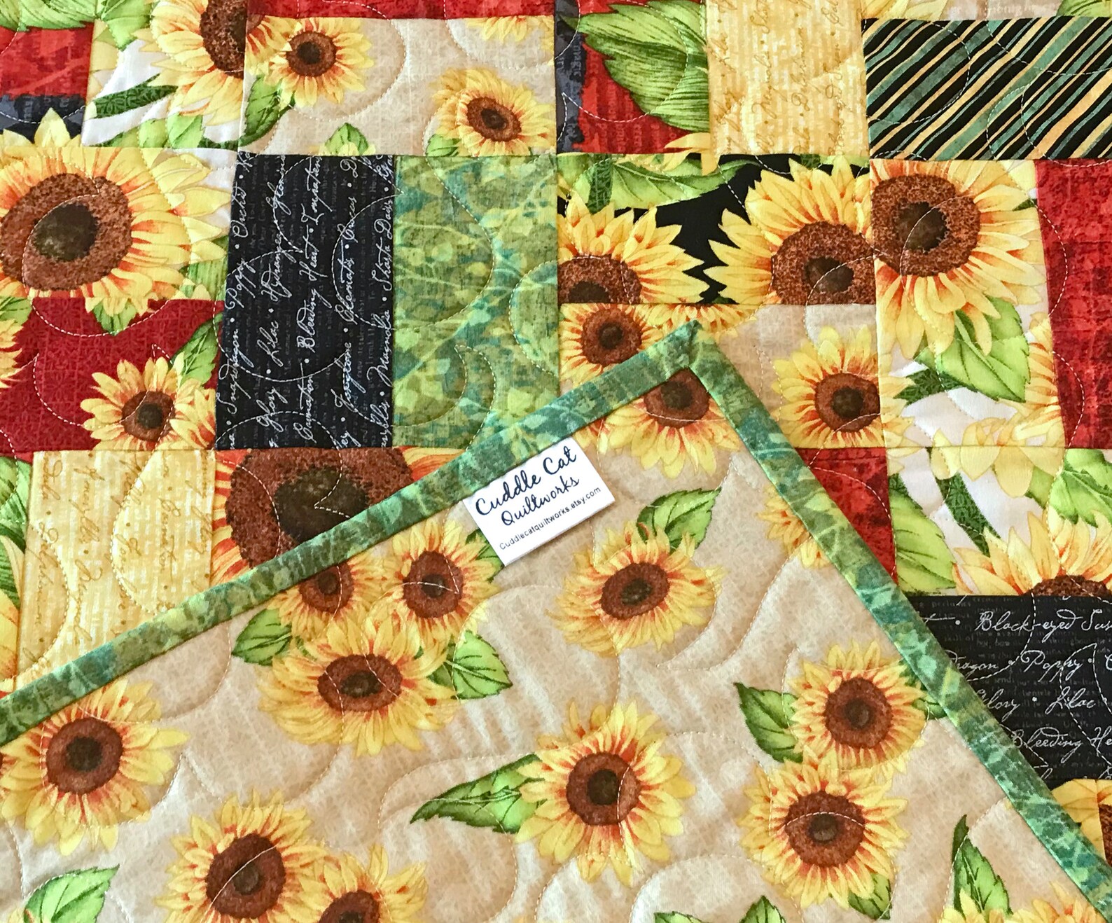 Sunflower Patchwork Table Runner Floral Patchwork Table - Etsy